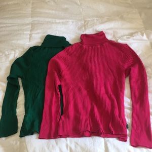 Talbots turtleneck sweaters with ribbed detail